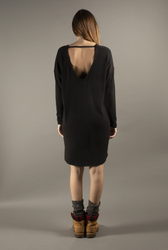 Robe courte LION en maille noire