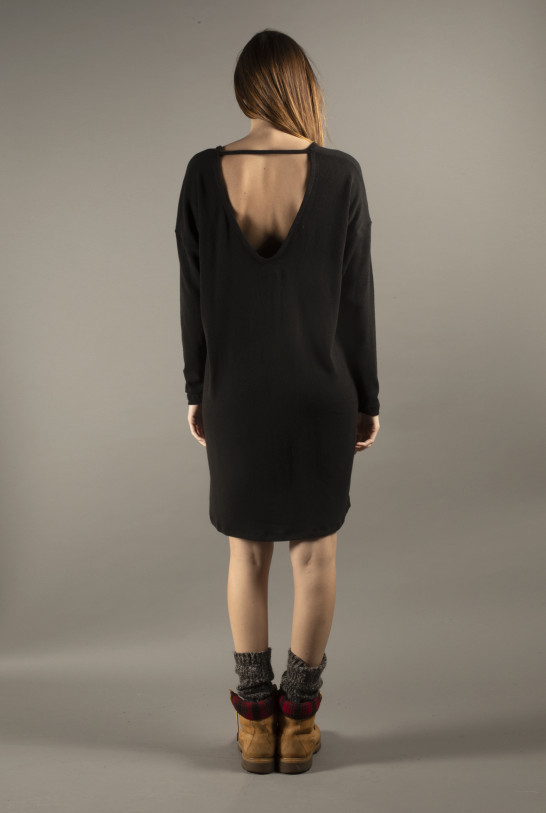 Robe courte LION en maille noire