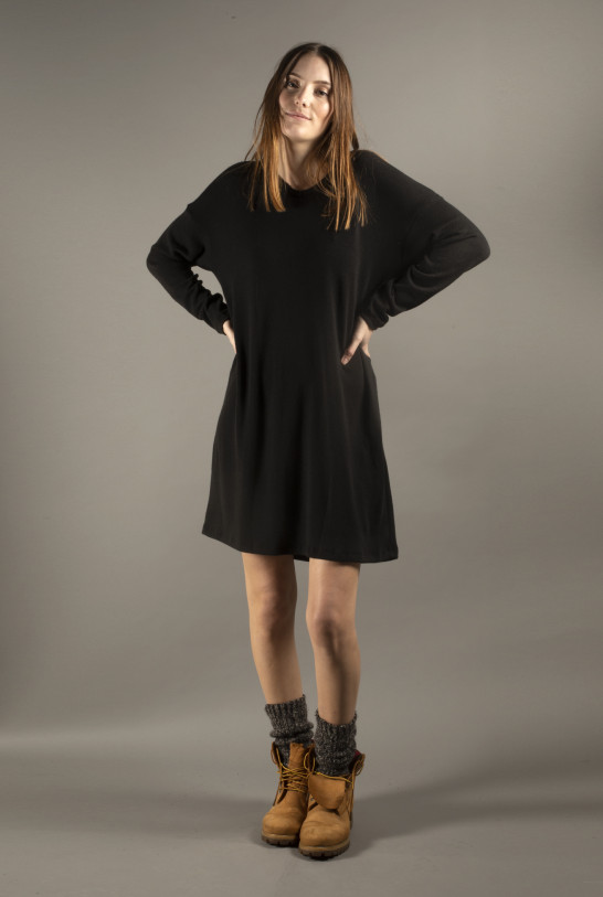 Robe courte LION en maille noire