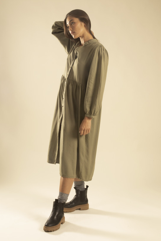 Robe chemise kaki LAKE