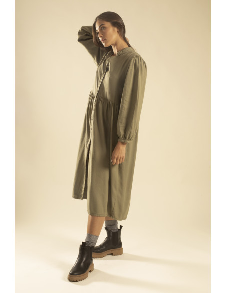 Robe chemise kaki LAKE