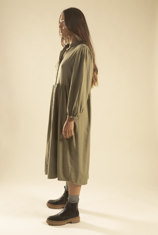 Robe chemise kaki LAKE