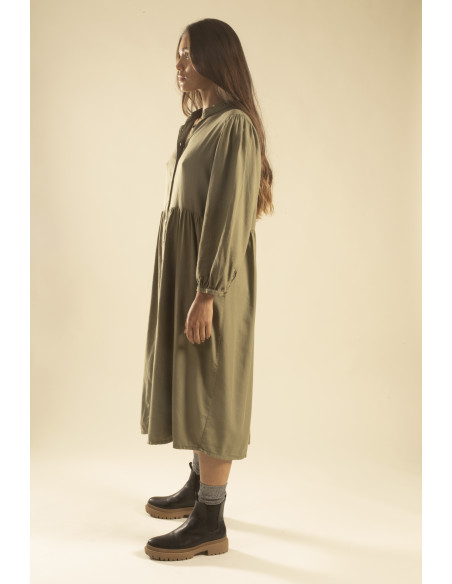 Robe chemise kaki LAKE