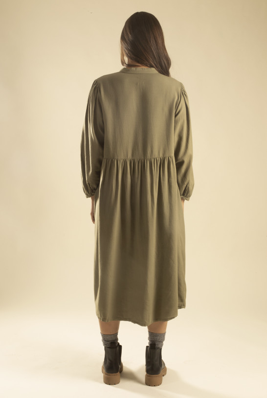 Robe chemise kaki LAKE